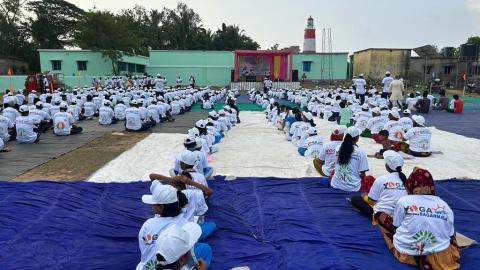 9th International Day of Yoga at False Point Lighthouse