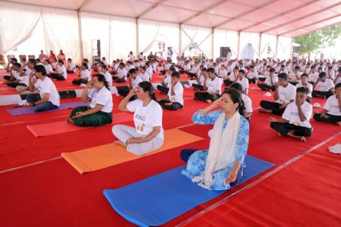 Smt. Astana Perween, IAS District Collector, Kollam & Shri Pradeep Narayan Inaugurated the celebration of International Yoga Day.