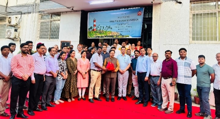 Shri T K Ramachandran Secretary,Ministry of Ports Shipping & Waterways, Government of india,and he met with all officers and staff