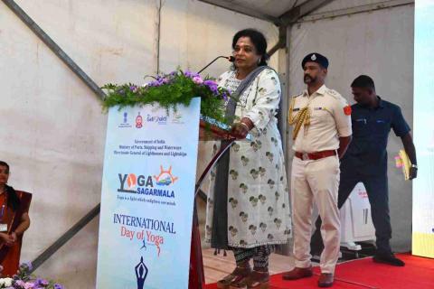 Dr. (Smt.) Tamilisai Soundararajan, Hon’ble Governor of Telangana and Hon’ble Lt. Governor of Puducherry Inaugurated the celebration of International Yoga Day