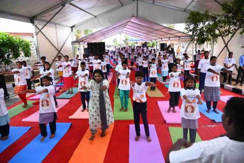 Dr. (Smt.) Tamilisai Soundararajan, Hon’ble Governor of Telangana and Hon’ble Lt. Governor of Puducherry Inaugurated the celebration of International Yoga Day