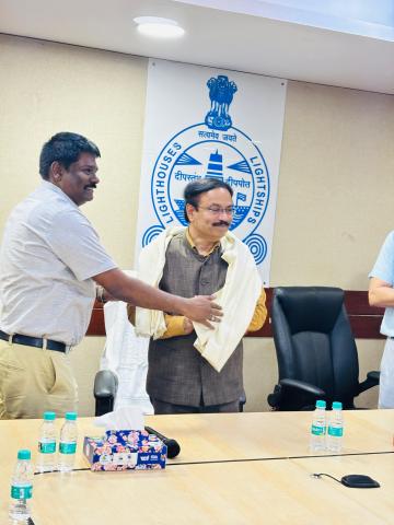 Shri T K Ramachandran Secretary,Ministry of Ports Shipping & Waterways, Government of india,and he met with all officers and staff
