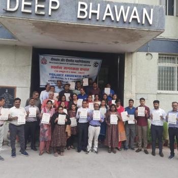 Walkathan and PIDPI pamphlet distribution during Vigilance Awareness Week 2023.